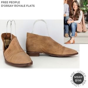 ASO Joanna Gaines | Sz EU 39 (9) Free People Tan Leather "D'Orsay Royale Flats"